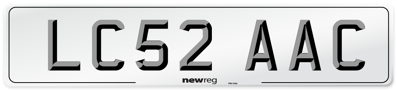 LC52 AAC Number Plate from New Reg
